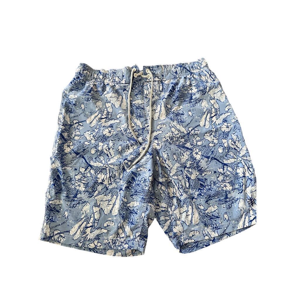 Coolibar Boys White & Blue UPF 50+ Swim Shorts Size Large
